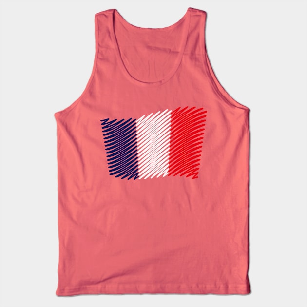 Flag Of France / Tricolour (Scribble) Tank Top by MrFaulbaum